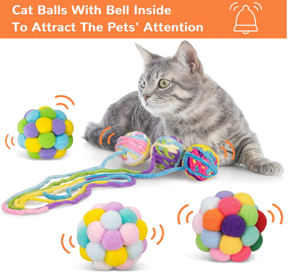 Interactive Safe Chew Toys For Cats With Bell And Cat Fuzzy Balls
