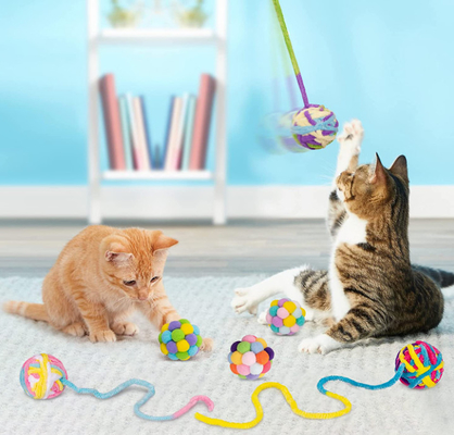 Interactive Safe Chew Toys For Cats With Bell And Cat Fuzzy Balls
