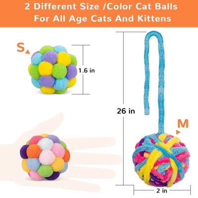 Interactive Safe Chew Toys For Cats With Bell And Cat Fuzzy Balls