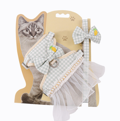 Cotton Adjustable Cat Collar Harness For Kitties Puppies Small Pets  Outdoor
