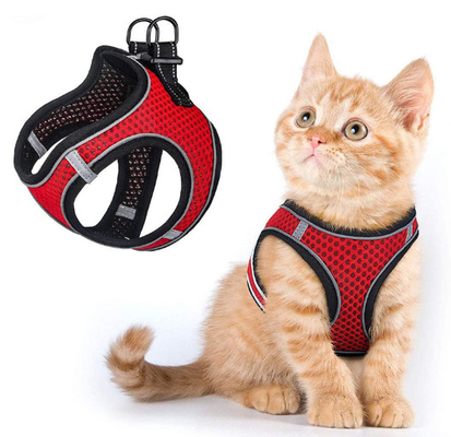 Extra Small Kitten Harness With Reflective Strips For Walking Escape Proof