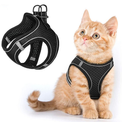 Extra Small Kitten Harness With Reflective Strips For Walking Escape Proof