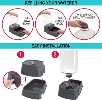 Stainless Steel Pet Food Bowls Raised Gravity Feed