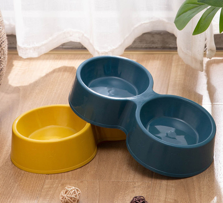 Plastic Dog Bowl Set Detachable Double Dish For Pet Food Water Feeder