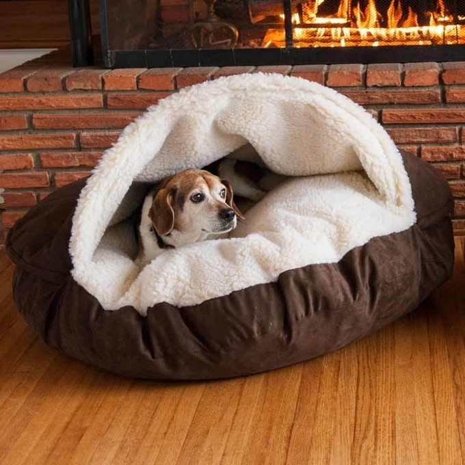 cama de la cueva del iglú del perro
