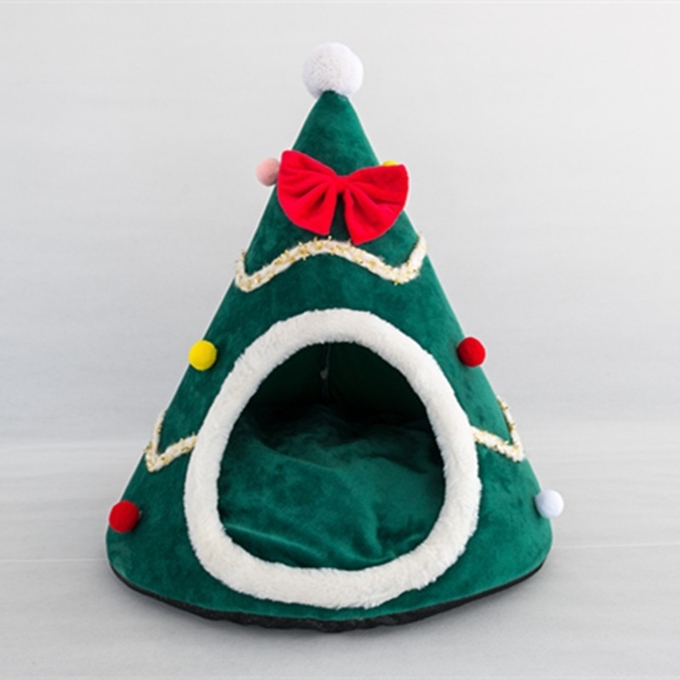 cama del perro del árbol de navidad